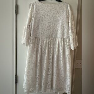 Elegant White Lace Empire waist dress